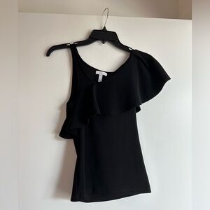 Black ruffle top